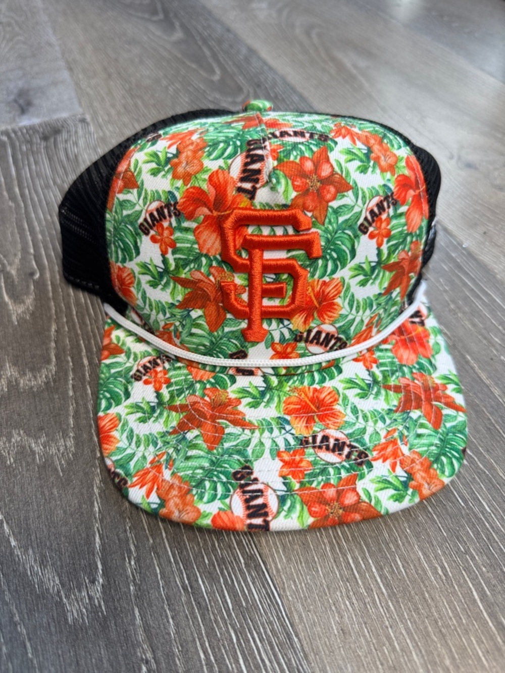 New Era San Francisco Giants Floral Trucker Hat in Orange, Green, Black 1106